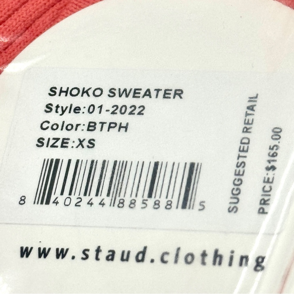 NWT Staud Shoko Sweater Dress in Bittersweet Peach Light Pink Blush Button Down - Picture 9 of 16